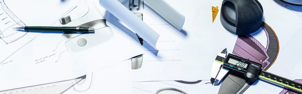 Banner met specialismen van een ingenieursbureau zoals bouwkunde en productontwerp